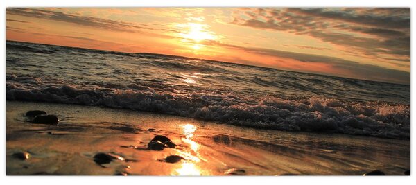 Slika - Zalazak sunca na oceanu (120x50 cm)