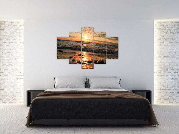 Slika - Zalazak sunca na oceanu (150x105 cm)
