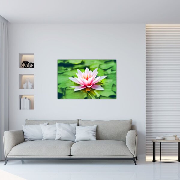 Slika lokvanja na vodenoj površini (90x60 cm)