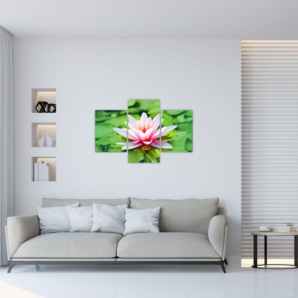 Slika lokvanja na vodenoj površini (90x60 cm)