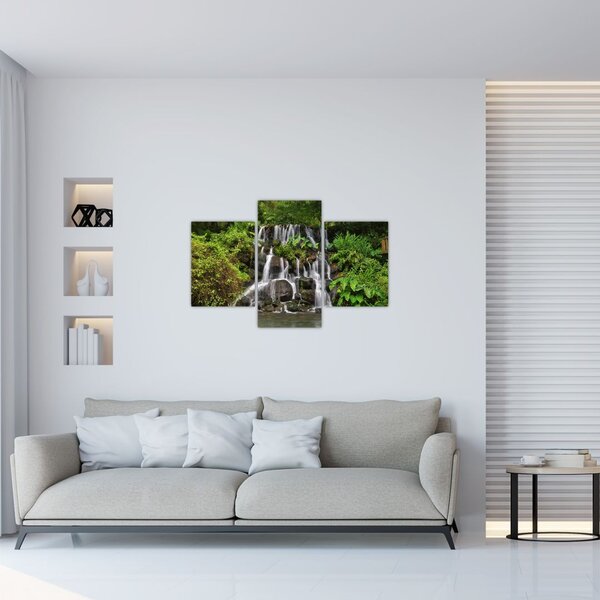 Slika slapa u tropskoj šumi (90x60 cm)