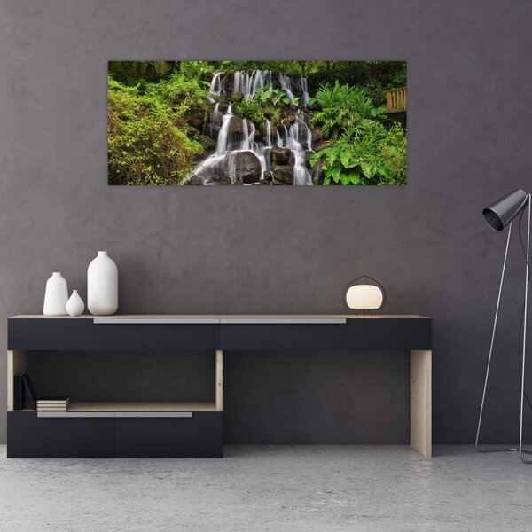 Slika slapa u tropskoj šumi (120x50 cm)