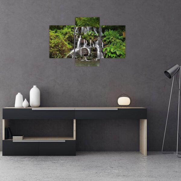 Slika slapa u tropskoj šumi (90x60 cm)