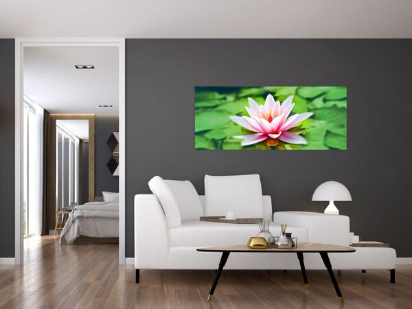 Slika lokvanja na vodenoj površini (120x50 cm)