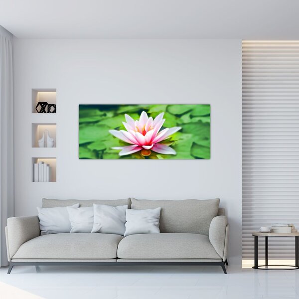Slika lokvanja na vodenoj površini (120x50 cm)