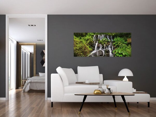 Slika slapa u tropskoj šumi (120x50 cm)