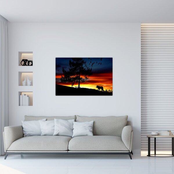 Slika - Silueta vuka (90x60 cm)