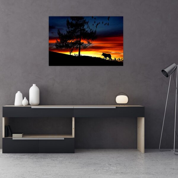 Slika - Silueta vuka (90x60 cm)