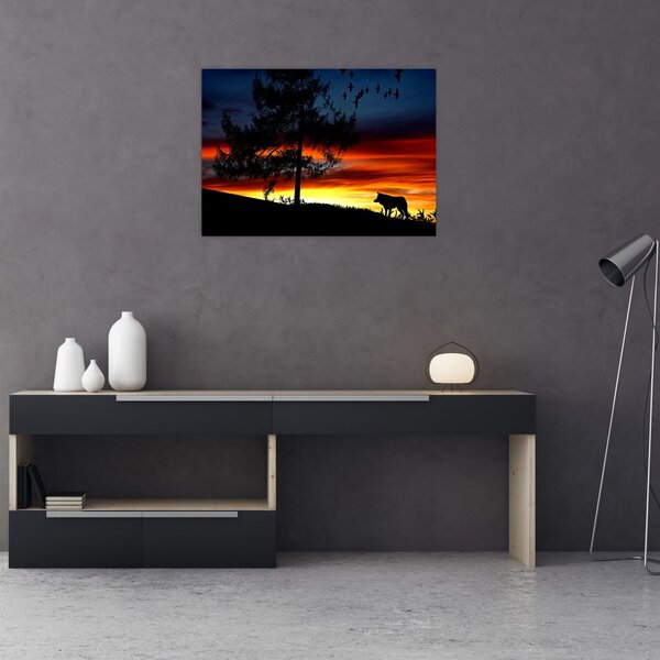 Slika - Silueta vuka (70x50 cm)