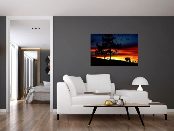 Slika - Silueta vuka (90x60 cm)