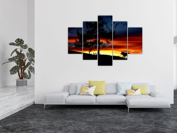Slika - Silueta vuka (150x105 cm)