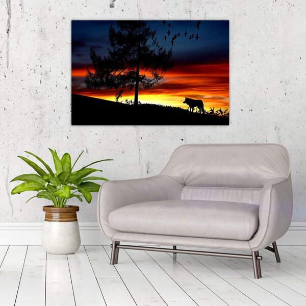 Slika - Silueta vuka (90x60 cm)