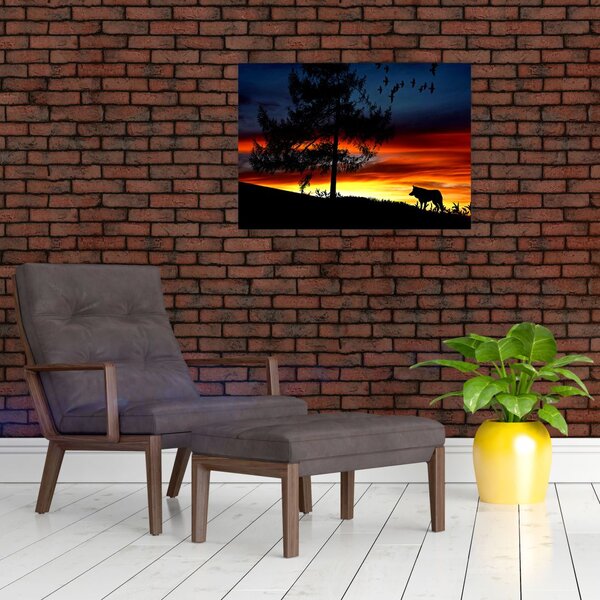 Slika - Silueta vuka (70x50 cm)