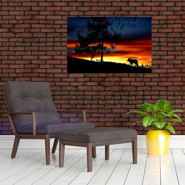 Slika - Silueta vuka (90x60 cm)
