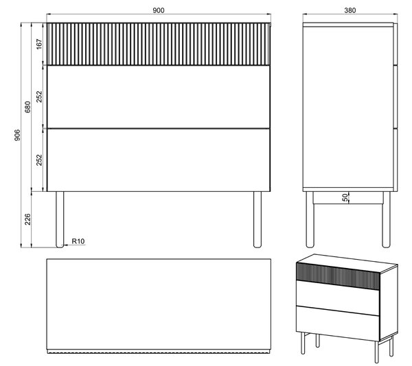 Komoda Noelia N8 (hrast)