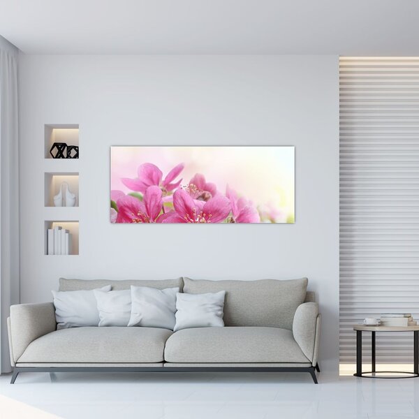 Slika - Ružičasto cvijeće (120x50 cm)