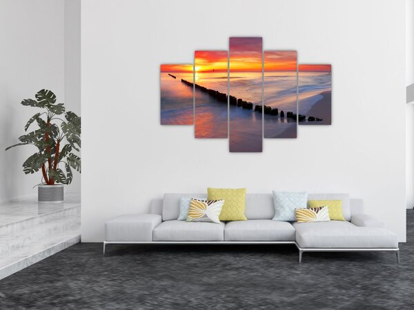Slika - Zalazak sunca, Baltičko more, Poljska (150x105 cm)
