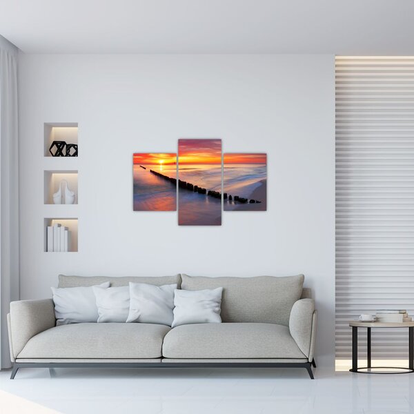 Slika - Zalazak sunca, Baltičko more, Poljska (90x60 cm)