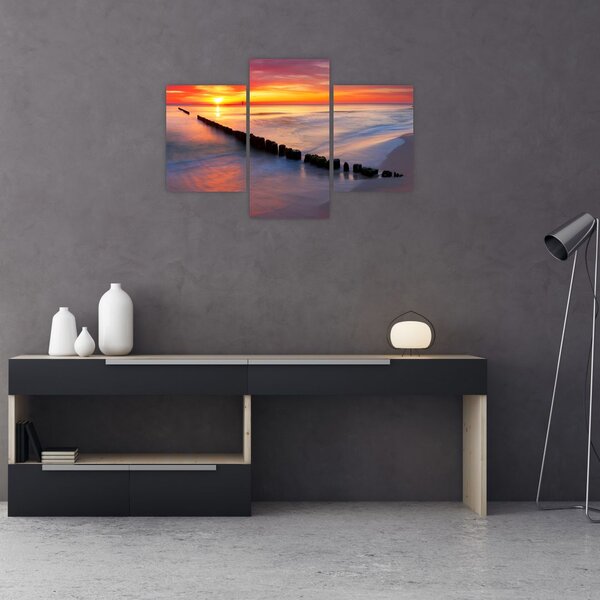 Slika - Zalazak sunca, Baltičko more, Poljska (90x60 cm)