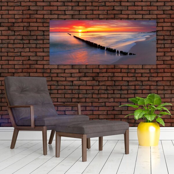 Slika - Zalazak sunca, Baltičko more, Poljska (120x50 cm)