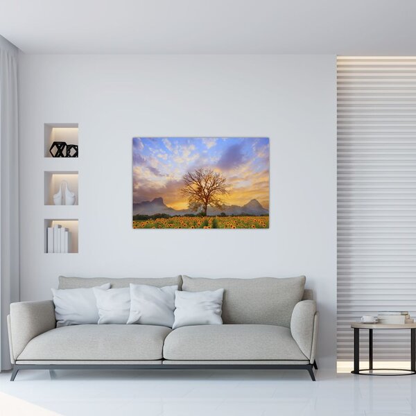 Slika - Pejzaž sa suncokretima (90x60 cm)