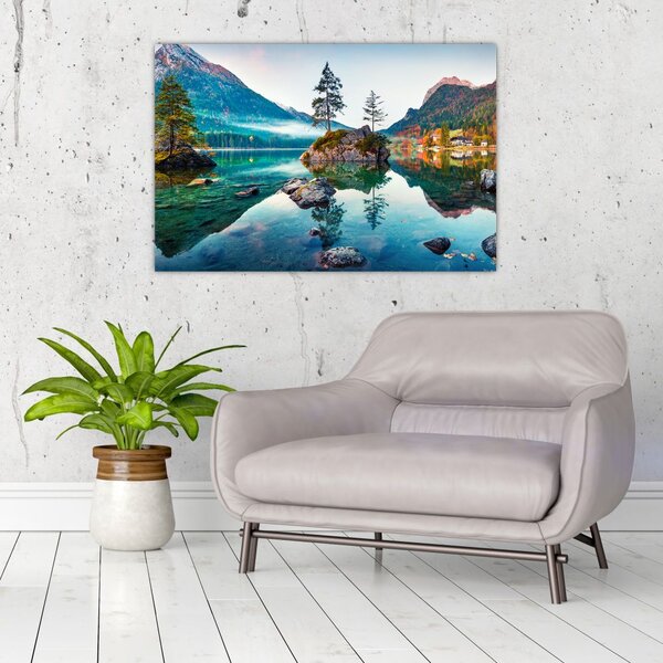 Slika - Jezero Hintersee, Bavarske Alpe, Austrija (90x60 cm)