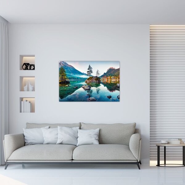 Slika - Jezero Hintersee, Bavarske Alpe, Austrija (90x60 cm)
