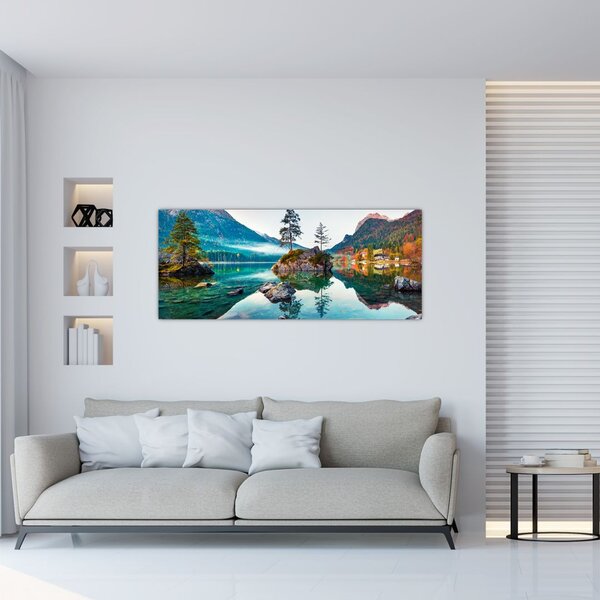 Slika - Jezero Hintersee, Bavarske Alpe, Austrija (120x50 cm)