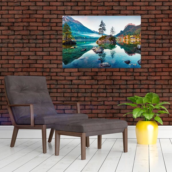 Slika - Jezero Hintersee, Bavarske Alpe, Austrija (90x60 cm)