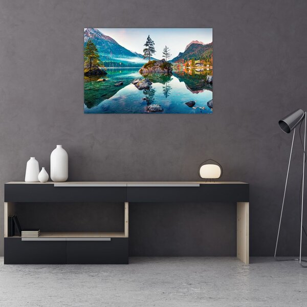 Slika - Jezero Hintersee, Bavarske Alpe, Austrija (90x60 cm)