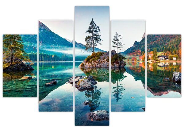 Slika - Jezero Hintersee, Bavarske Alpe, Austrija (150x105 cm)