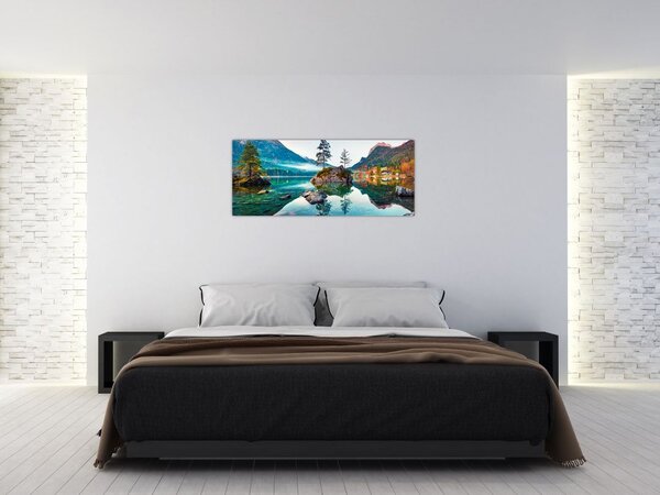 Slika - Jezero Hintersee, Bavarske Alpe, Austrija (120x50 cm)