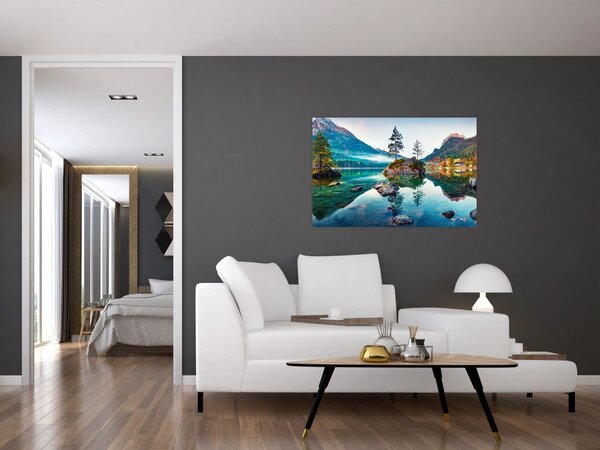 Slika - Jezero Hintersee, Bavarske Alpe, Austrija (90x60 cm)