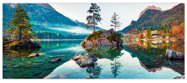 Slika - Jezero Hintersee, Bavarske Alpe, Austrija (120x50 cm)