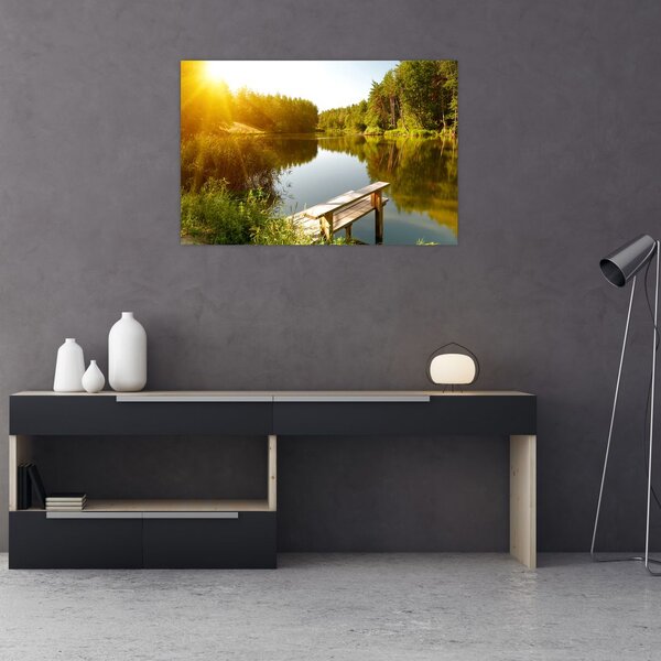 Slika - Jezero u šumi (90x60 cm)