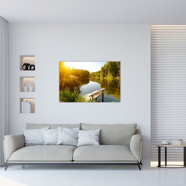 Slika - Jezero u šumi (90x60 cm)