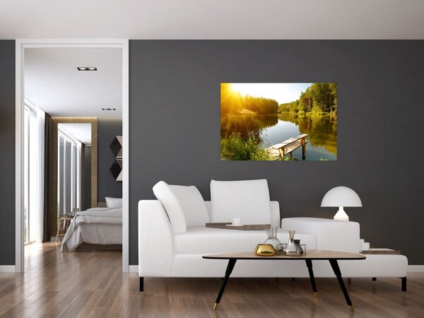 Slika - Jezero u šumi (90x60 cm)