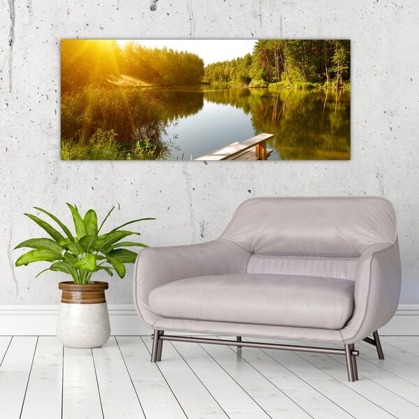 Slika - Jezero u šumi (120x50 cm)