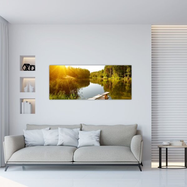 Slika - Jezero u šumi (120x50 cm)
