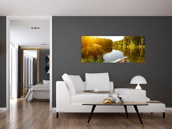 Slika - Jezero u šumi (120x50 cm)