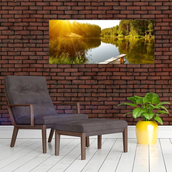 Slika - Jezero u šumi (120x50 cm)