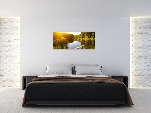 Slika - Jezero u šumi (120x50 cm)