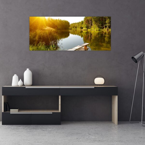 Slika - Jezero u šumi (120x50 cm)