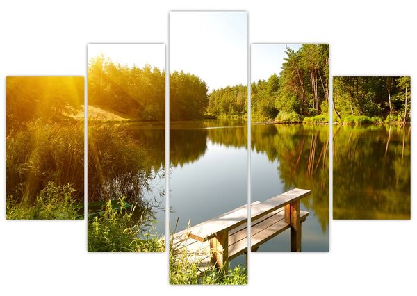 Slika - Jezero u šumi (150x105 cm)