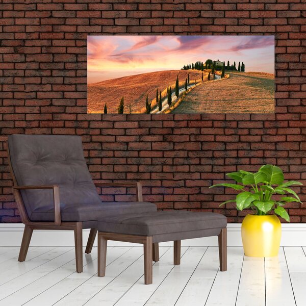 Slika - Kuća na brdu, Toskana, Italija (120x50 cm)