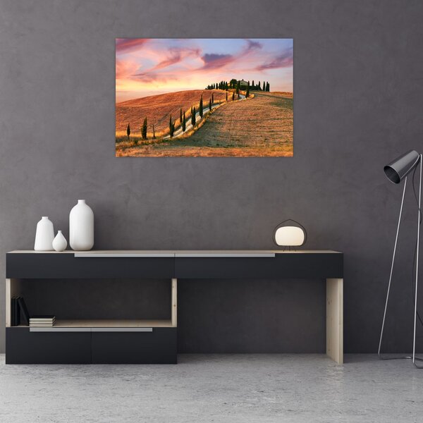 Slika - Kuća na brdu, Toskana, Italija (90x60 cm)