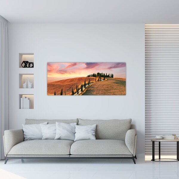 Slika - Kuća na brdu, Toskana, Italija (120x50 cm)