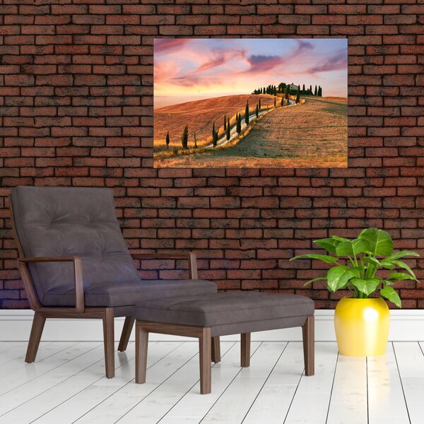 Slika - Kuća na brdu, Toskana, Italija (90x60 cm)