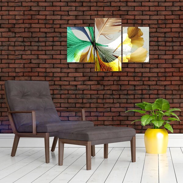 Slika - Lišće s perjem (90x60 cm)