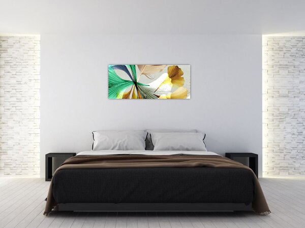 Slika - Lišće s perjem (120x50 cm)